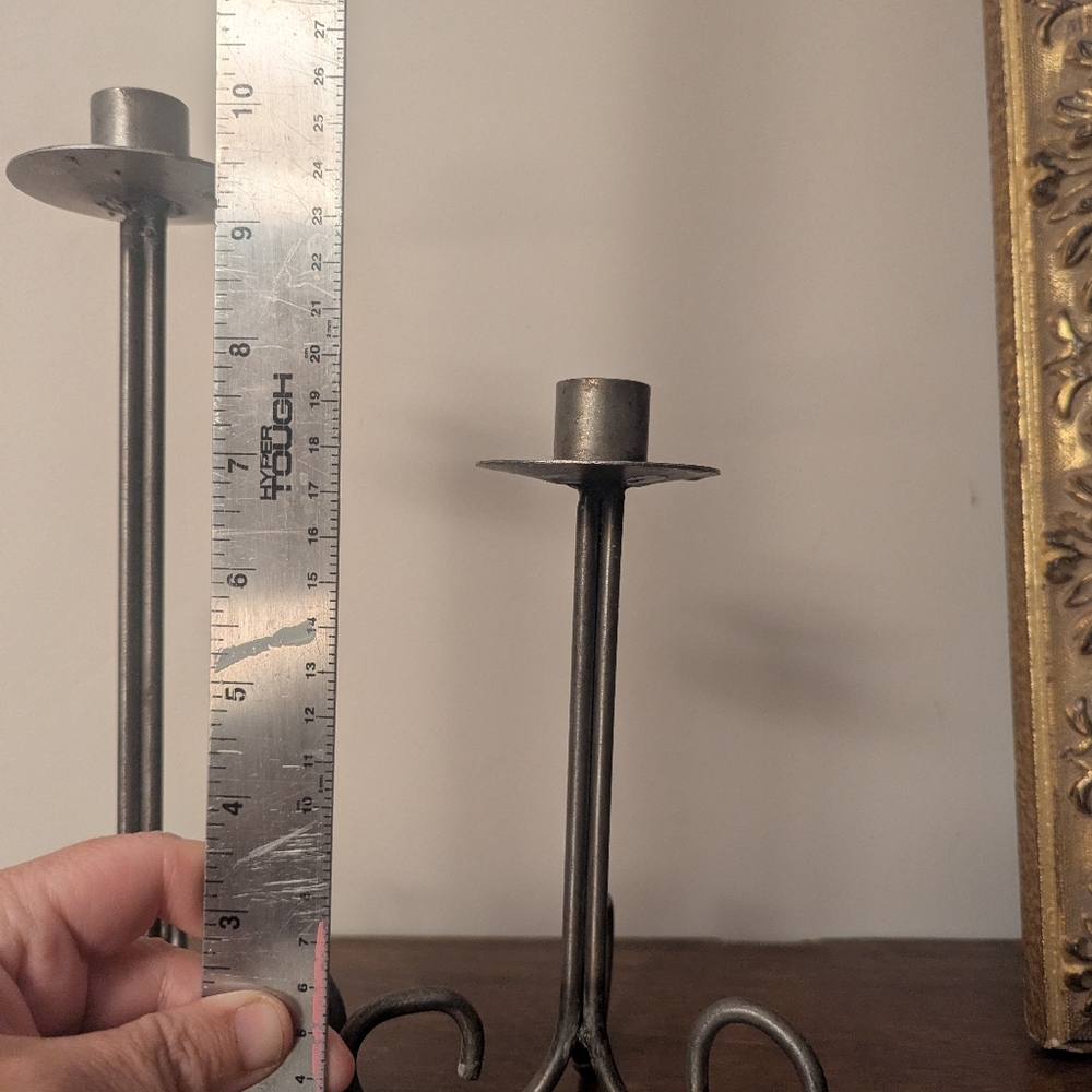 Wrought Iron Scroll Candle Taper Holders - Picture 4 of 5